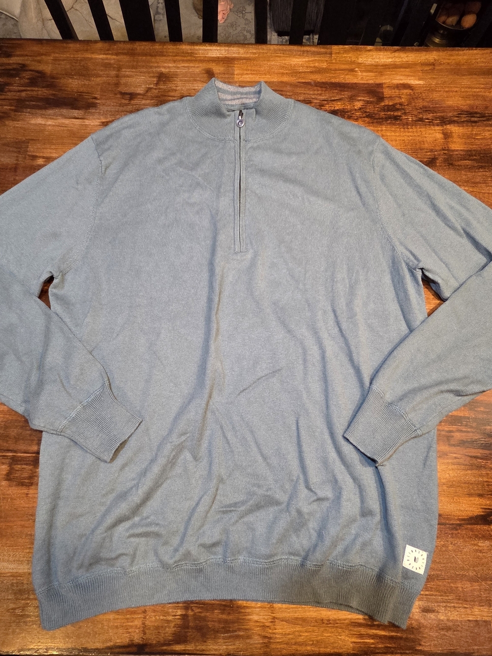 Linksoul Men's  Quarter-Zip Sweater Muted Blue  Size L Preppy Golf